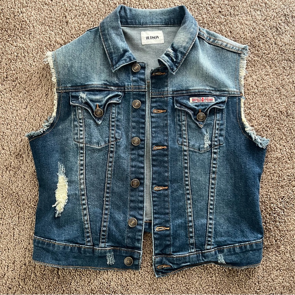 Hudson distressed denim vest